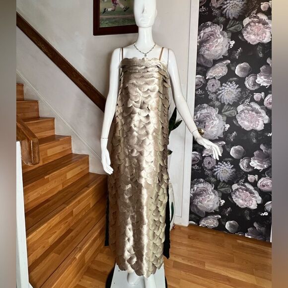Anthropologie x SAU  Escamas Metallic Textured Maxi Dress - Picture 6 of 8